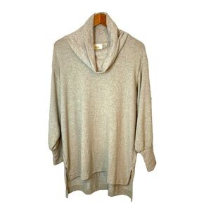 anthropologie Maeve Cowl Neck Long Sleeve Tunic Style Sweater in Oatmeal Size M